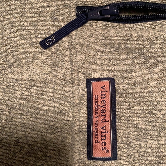 Unisex Youth VINEYARD VINES Med 12-14 Long Sleeve 1/4 Zip Pullover Heather Grey - Picture 5 of 5